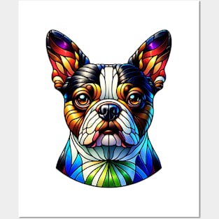 Stained Glass Boston Terrier Dog Posters and Art